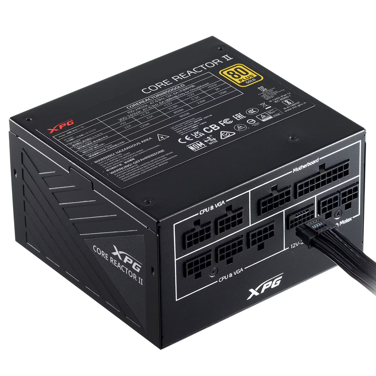 XPG COREREACTORII850G-BKCUS unidades de fuentes de alimentación 850 W 100 - 240 V 47 - 63 Hz 12 A