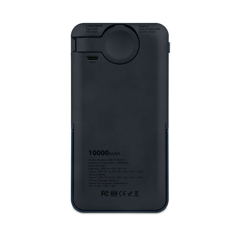 Getttech GBN-P10MP-01 batería externa Polímero de litio 10000 mAh Cargador inalámbrico Negro