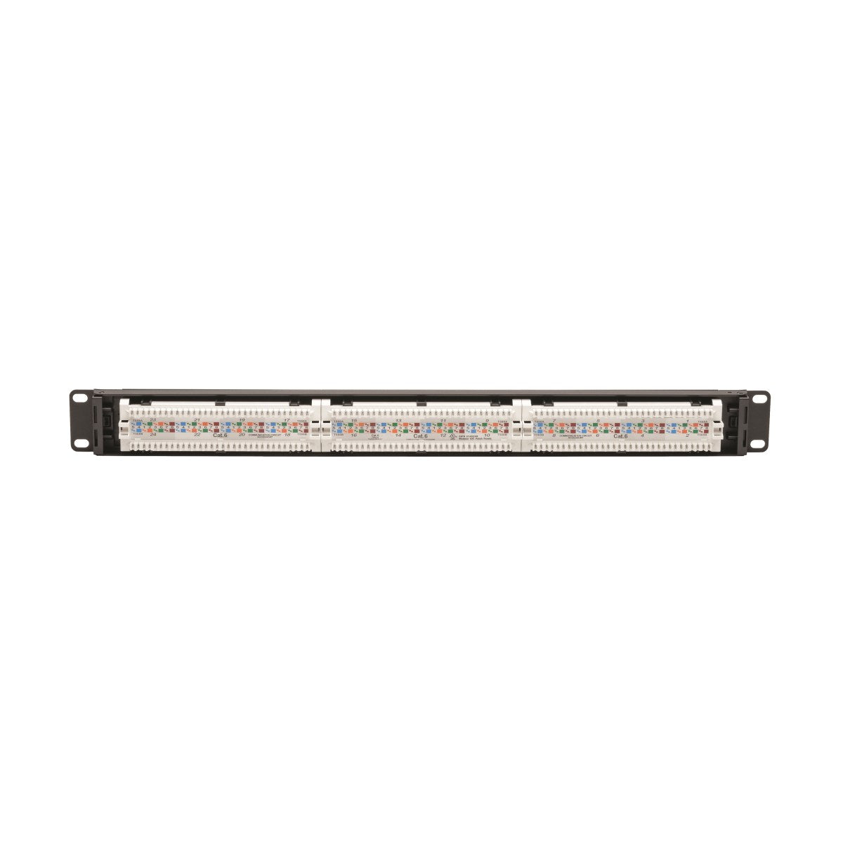 Tripp Lite N252-P24 Panel de Conexiones Cat6 de 24 Puertos – Cumple con PoE+, 110 / Krone, 568A/B, RJ45 Ethernet, Instal