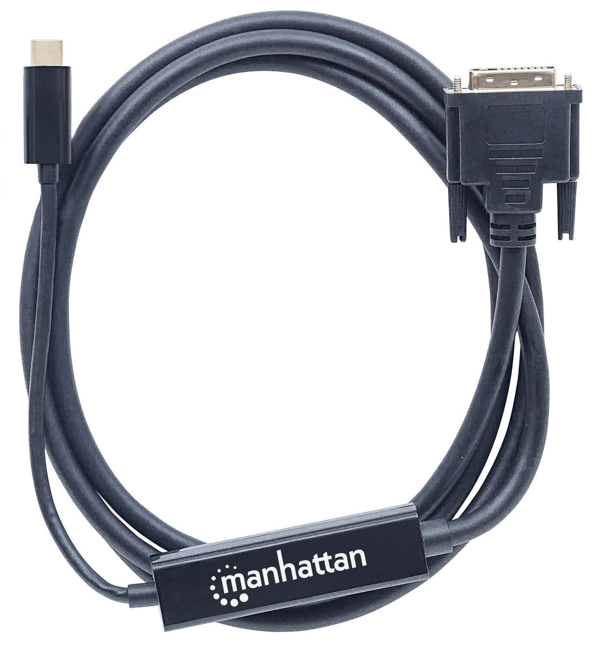 Manhattan 152457 adaptador de cable de vídeo 2 m USB Tipo C DVI Negro