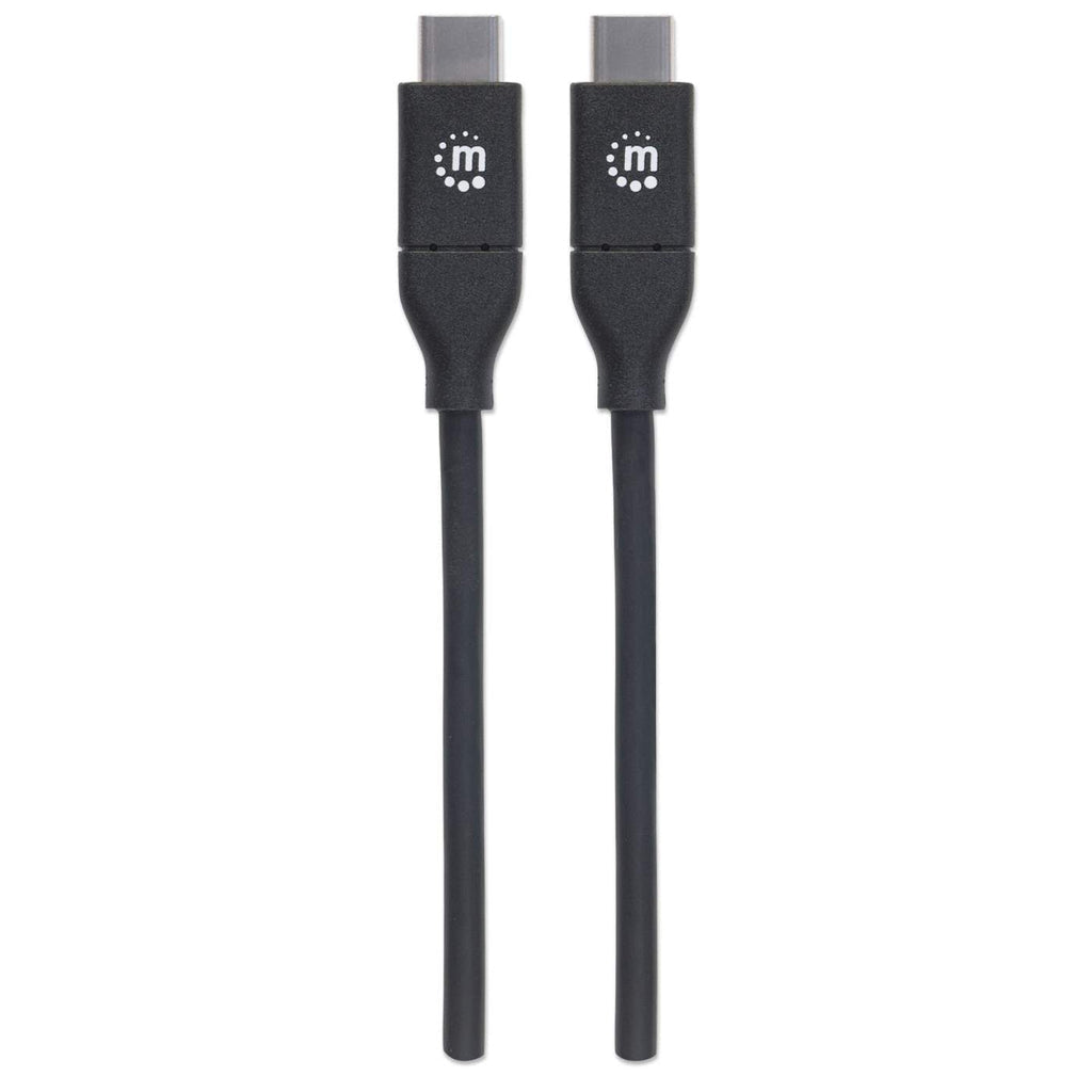 Manhattan Cable USB-C a USB-C, 2 m, macho a macho, 480 Mbps (USB 2.0), 5 A (carga súper rápida), negro, garantía de por vida, equivalente a USB2C5C2M Cable USB 2.0 USB C USB C Macho