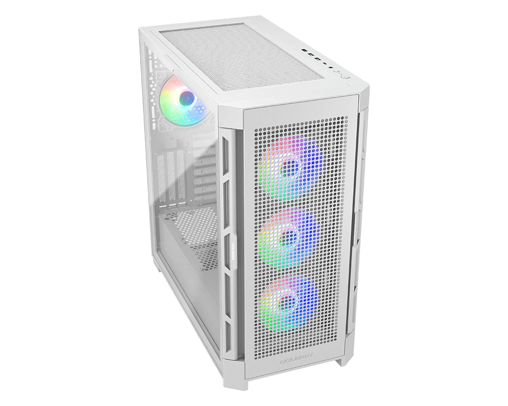 COUGAR CGR-5AD1W-RGB carcasas ordenador Metal, Nylon, Vidrio templado Midi Tower PC Blanco