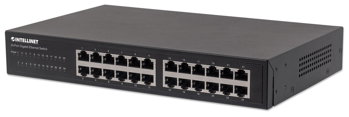 Intellinet Commutateur réseau (switch) Gigabit Ethernet 24 ports, 24 ports RJ45, IEEE 802.3az (Ethernet éco-énergétique), format bureau au rack 19", b