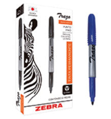 Zebra 406AZLFNC006 marcadores permanentes Punta fina Azul Azul, Gris 6 pieza(s)