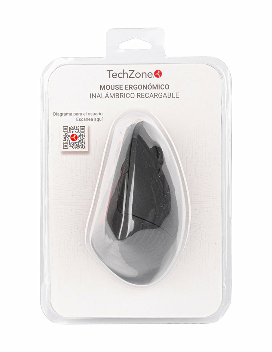 TechZone TZMOUINA-06 ratón Oficina RF inalámbrico + bluetooth Óptico 1600 DPI, Negro