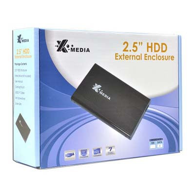 X-Media XM-EN2200-BK caja para disco duro externo Caja de disco duro (HDD) Negro 2.5", SATA, Conexión USB