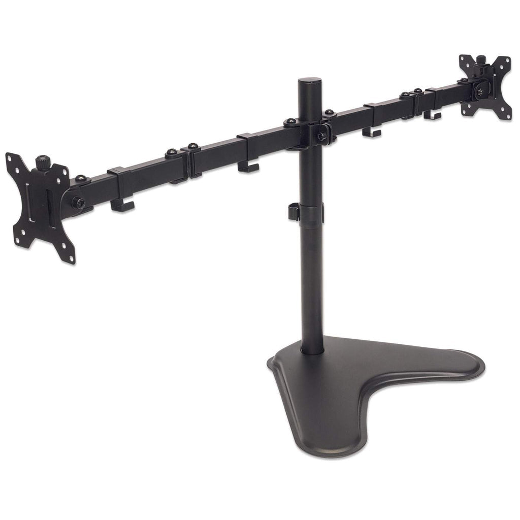 Manhattan Soporte doble de sobremesa para TV/monitores (Articulado), para pantallas de 10" a 27", montaje traseros tipo base, Compatibilidad VESA: 75×