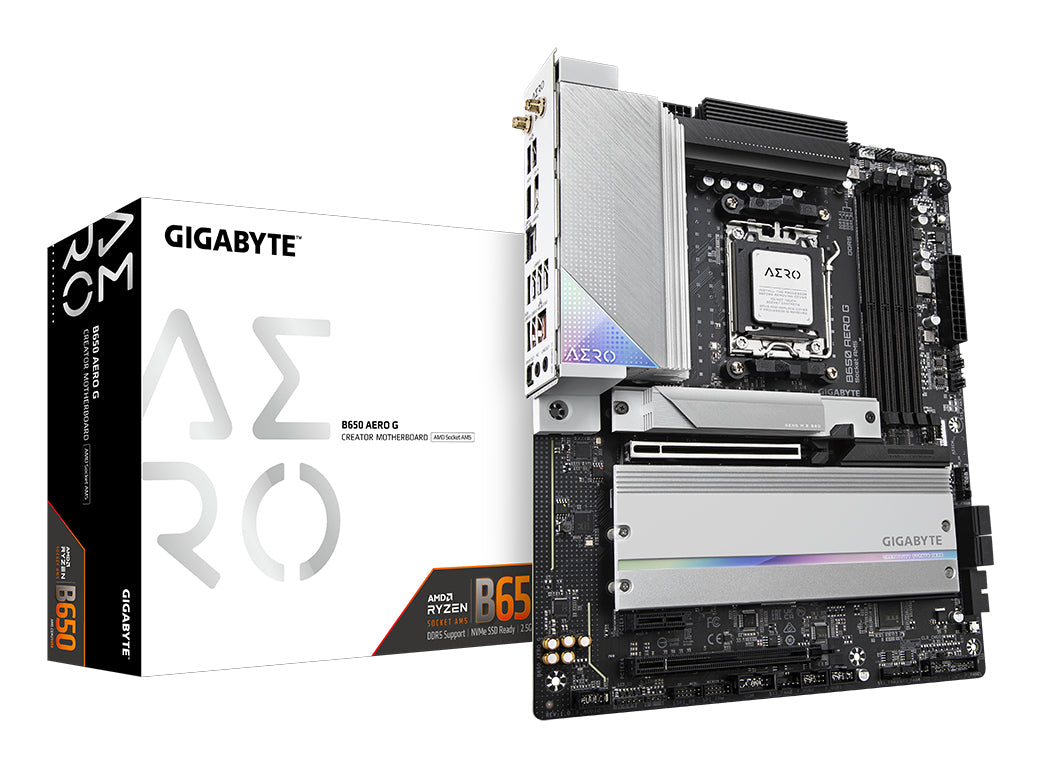 GIGABYTE B650 AERO G Placa base - Compatible con procesadores AMD Ryzen serie 9000, hasta 8000 MHz DDR5 (OC), 1xPCIe 5.0 + 2xPCIe 4.0 M.2, LAN 2,5 GbE, WIFI 6E, USB 3.2 Gen 2 placas base AMD Zócalo AM5 Zócalo AM5 DDR5-SDRAM