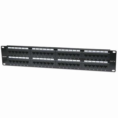 560283 - Intellinet Panneau de brassage Cat6, UTP, 48 ports, 2U, noir paneles de parcheo Ethernet rápido, Gigabit Ethernet 48 RJ-45 Oro
