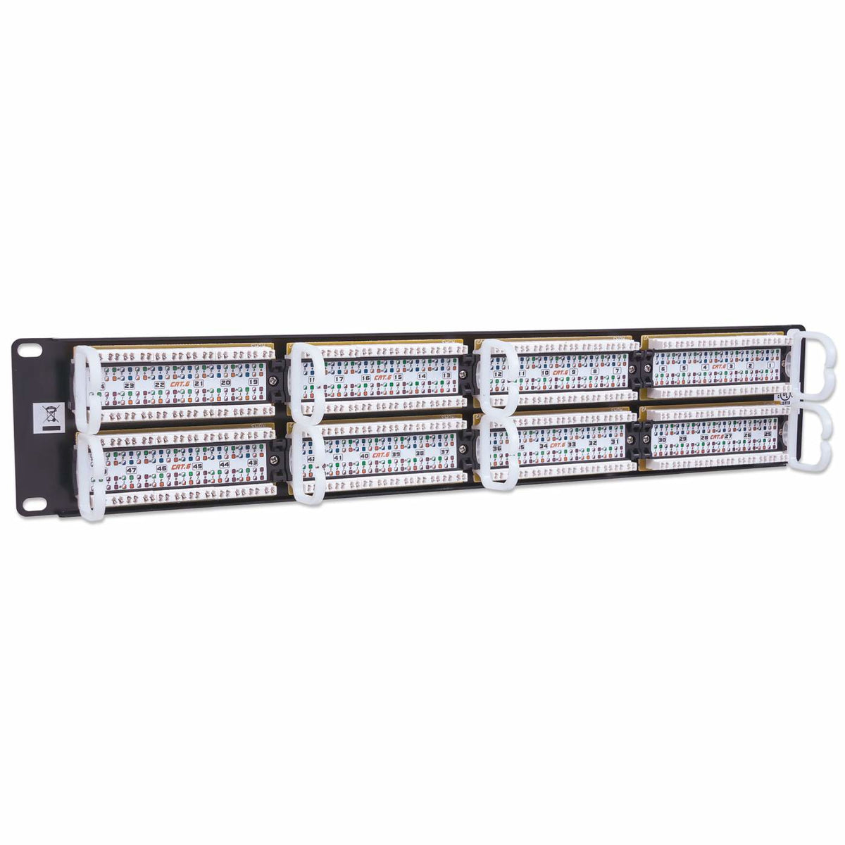 560283 - Intellinet Panneau de brassage Cat6, UTP, 48 ports, 2U, noir paneles de parcheo Ethernet rápido, Gigabit Ethernet 48 RJ-45 Oro