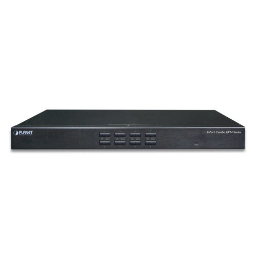 PLANET KVM-210-08 interruptor KVM Montaje en rack Negro