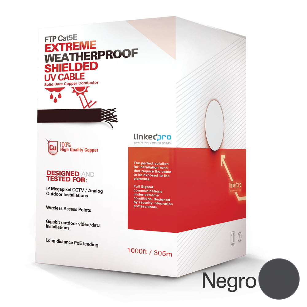 LinkedPRO PROCAT5EXT cable de red Negro 305 m Cat5e F/UTP (FTP)