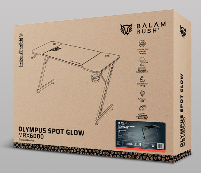 Balam Rush Olympus Spot Glow MRX6000 Negro, Derecho, Forma rectangular, Aglomerado de madera