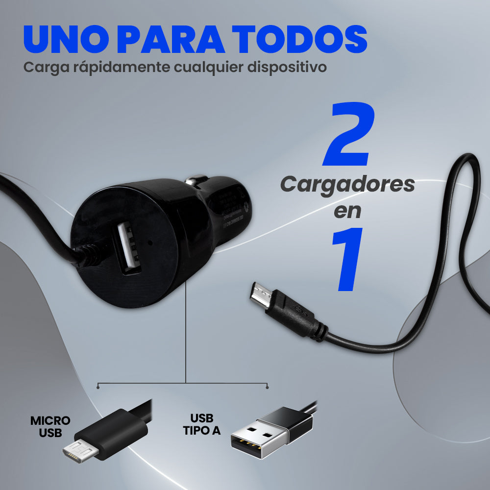 Cargador para Auto Vorago 1xUSB 2.0, Cable Micro USB 2.4A Negro