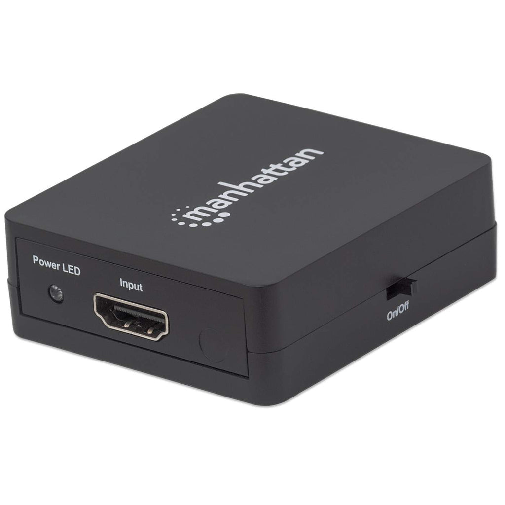 Manhattan Splitter HDMI de 2 puertos, 1080p, negro, duplica la salida de 1 fuente HDMI a 2 pantallas (misma señal en amb