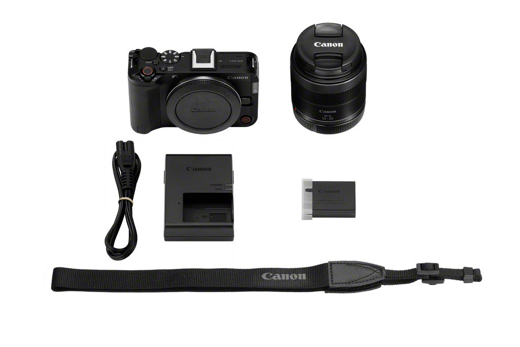 Canon EOS R50V + RF-S 14-30mm f/4-6.3 IS STM MILC 24.2 MP CMOS 6000 x 4000 Pixeles Negro, 4K Ultra HD, Pantalla táctil