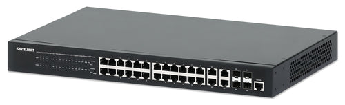 Intellinet Commutateur réseau (switch) Gigabit Ethernet PoE+ 24 ports administrable via le Web avec 4 ports combo Base-T
