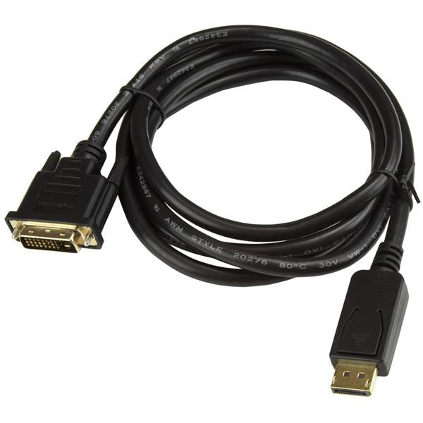 StarTech.com Cable 1,8m Adaptador de Vídeo DisplayPort a DVI - Conversor DP - Hasta 1920x1200 - Pasivo Cable Derecho Derecho Oro 1,8 m