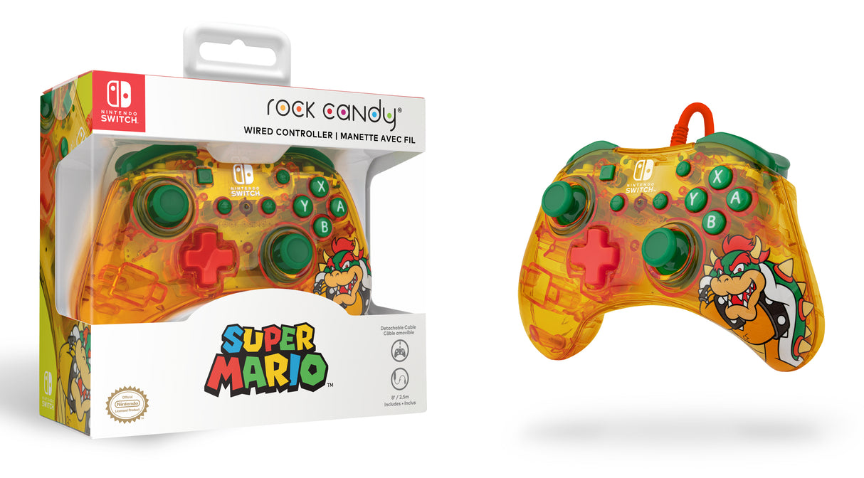 PDP Rock Candy: Lemon Bomb Bowser Mandos y volantes Gamepad Nintendo Switch, Nintendo Switch Lite, Nintendo Switch OLED