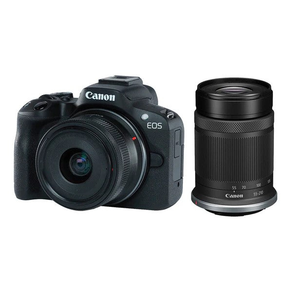 Canon Cámara Digital Mirrorless EOS R50, RF-S 18-45mm, RF 55-210mm, 24.1 MP