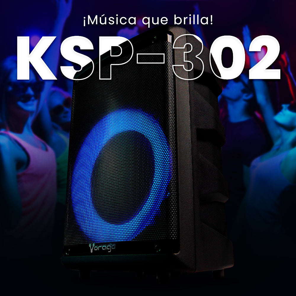 Vorago KSP-302 altavoz portátil y para fiesta Altavoz portátil mono Negro 30 W, 4 Ohmio, Inalámbrico y alámbrico