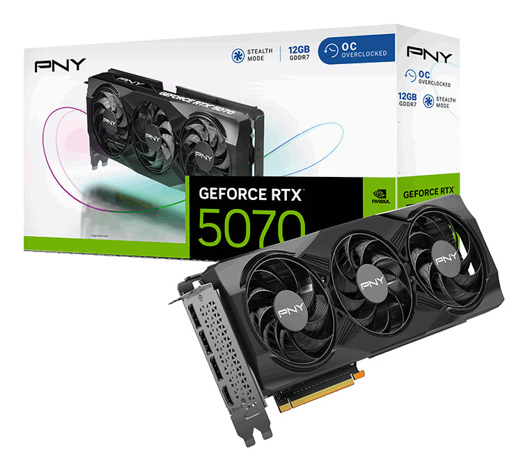PNY GeForce RTX 5070 OC NVIDIA 12 GB GDDR7, 192 Bit, 7680 x 4320 Pixeles, PCI Express x16 5.0