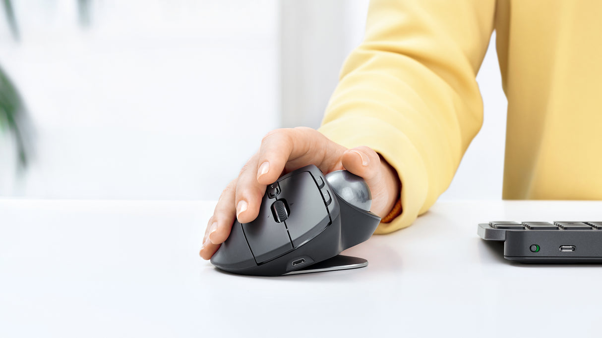 Logitech MX Ergo Ratón RF Wireless + Bluetooth Óptico 380 DPI Botones presionados