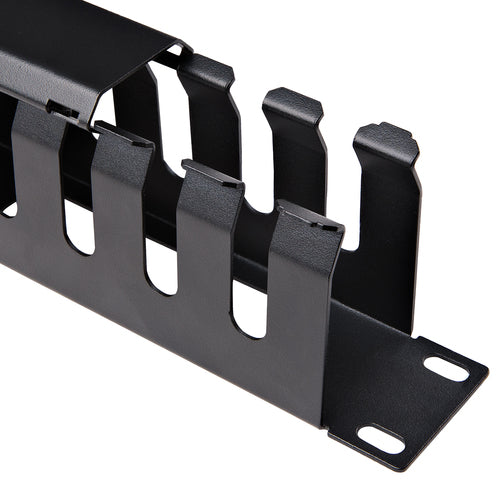 StarTech.com Panel Canaleta 1U de Gestión de Cables para Rack de Conductos Horizontales con Tapa - Conducto de Cables pa