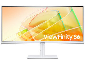 Monitor Curvo Samsung ViewFinity S6 de 34", Resolución 3440 x 1440, 5 ms, 100Hz, Color Blanco