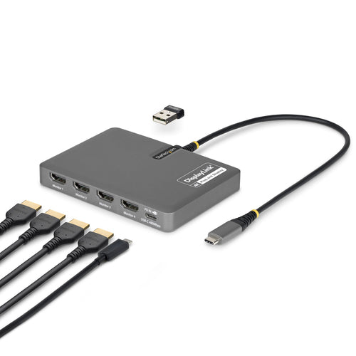 StarTech.com QUAD-USB-HDMI-ADAPT Bases para portátiles y replicadores de puertos Alámbrico USB 3.2 Gen 1 (3.1 Gen 1) Typ