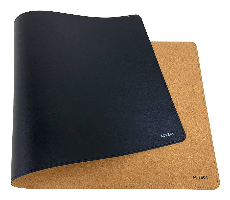 Acteck TP676LC protector de escritorio Imitación piel Negro, Café, 800 mm, 350 mm