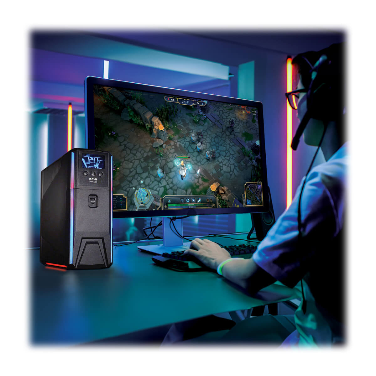 Tripp Lite SMART1500PSGLCD Respaldo por Batería del UPS para Juegos con Onda Sinusoidal Pura de 1500VA 900W 120V - LCD,