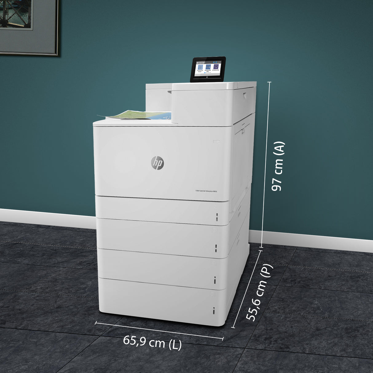 HP Color LaserJet Enterprise LaserJet Enterprise M856dn Color Impresora, Solo Ethernet; A doble cara Impresora Laser WiFi Blanco