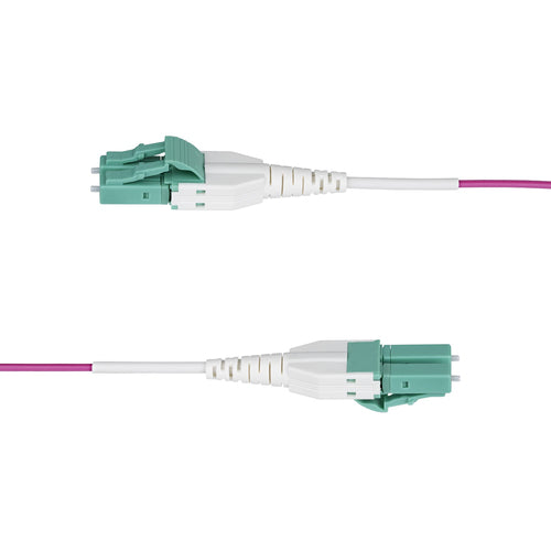 StarTech.com Cable de Fibra Óptica Multimodo OM4 LC a LC UPC de 3m - 50/125µm - 40G/100G - Violeta Érica - LOMMF/VCSE -