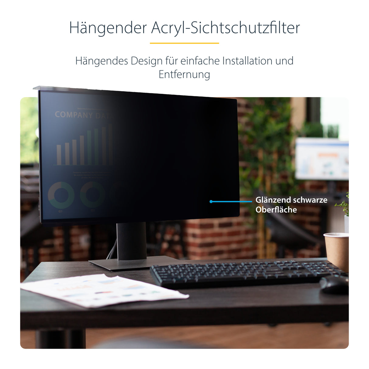 StarTech.com Filtro de Privacidad 16:9 para Monitor de 24" - Colgante - Protector Acrílico de Pantalla - Ángulo de