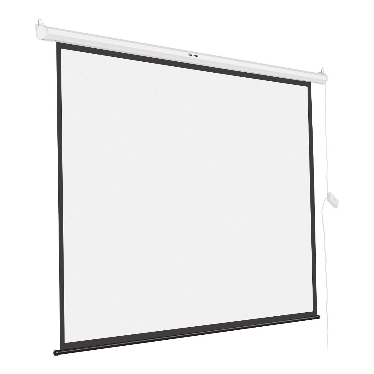 Steren PRO-020 pantalla de proyección 2.54 m (100") 4:3, Motorizado, 150 cm, Blanco