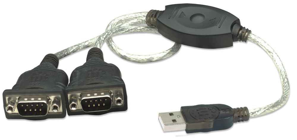 Manhattan Convertidor de USB a Puerto Serie Cable Negro 0,45 m USB A DB9