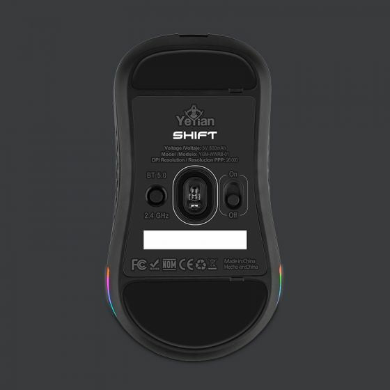 Yeyian YGM-WWRB-01 ratón Juego Diestro Bluetooth Óptico 26000 DPI, Negro