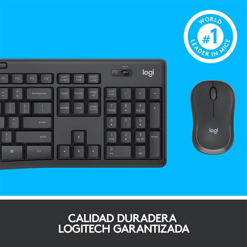 Kit de Teclado y Mouse Logitech MK295 Silent, Inalámbrico, USB, Grafito - 920-009792 FullOffice.com