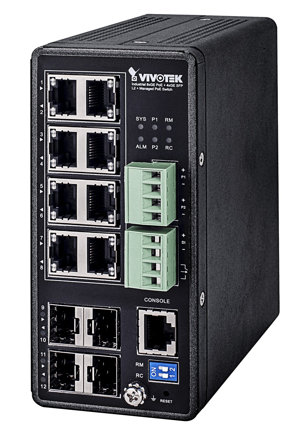 VIVOTEK AW-IHT-1271 switch Gestionado L2+ Gigabit Ethernet (10/100/1000) Energía sobre Ethernet (PoE