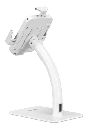 Manhattan Soporte tipo quiosco de sobremesa antirrobo para tablet e iPad, universal, rotación 360°, inclinación +20° a −110°, bloqueable, para tablets de 7,9" a 11", color blanco soportes Tablet/UMPC Interior Plástico, Acero Blanco