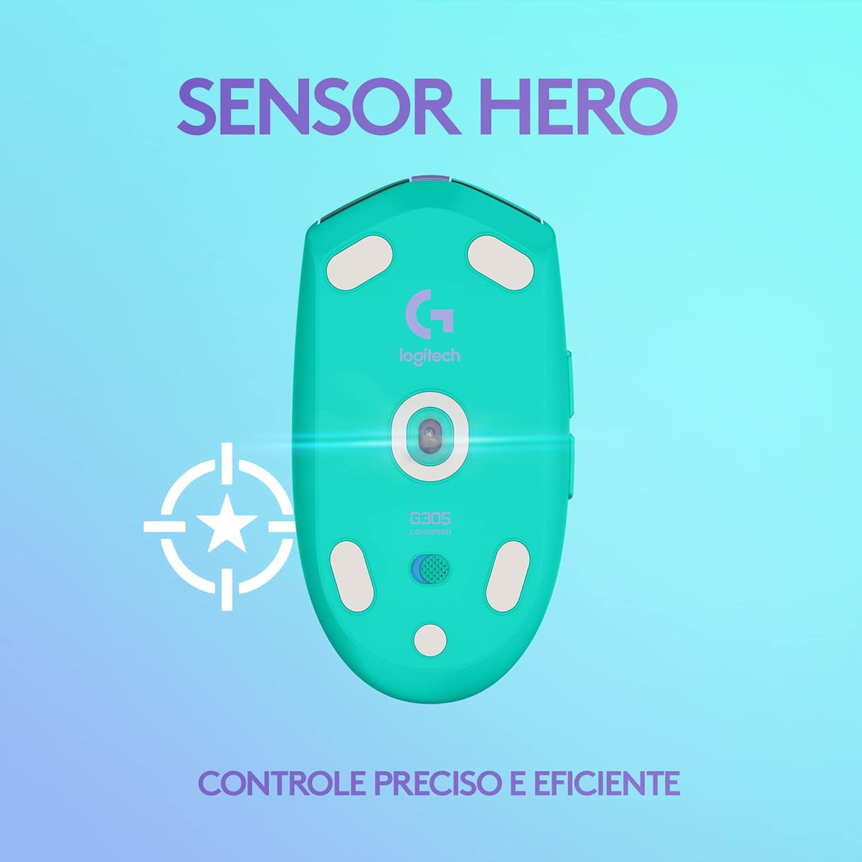 Mouse Lightspeed Gaming Logitech G305 Inalámbrico, Sensor Hero, 6 Botones, Menta - 910-006377 FullOffice.com