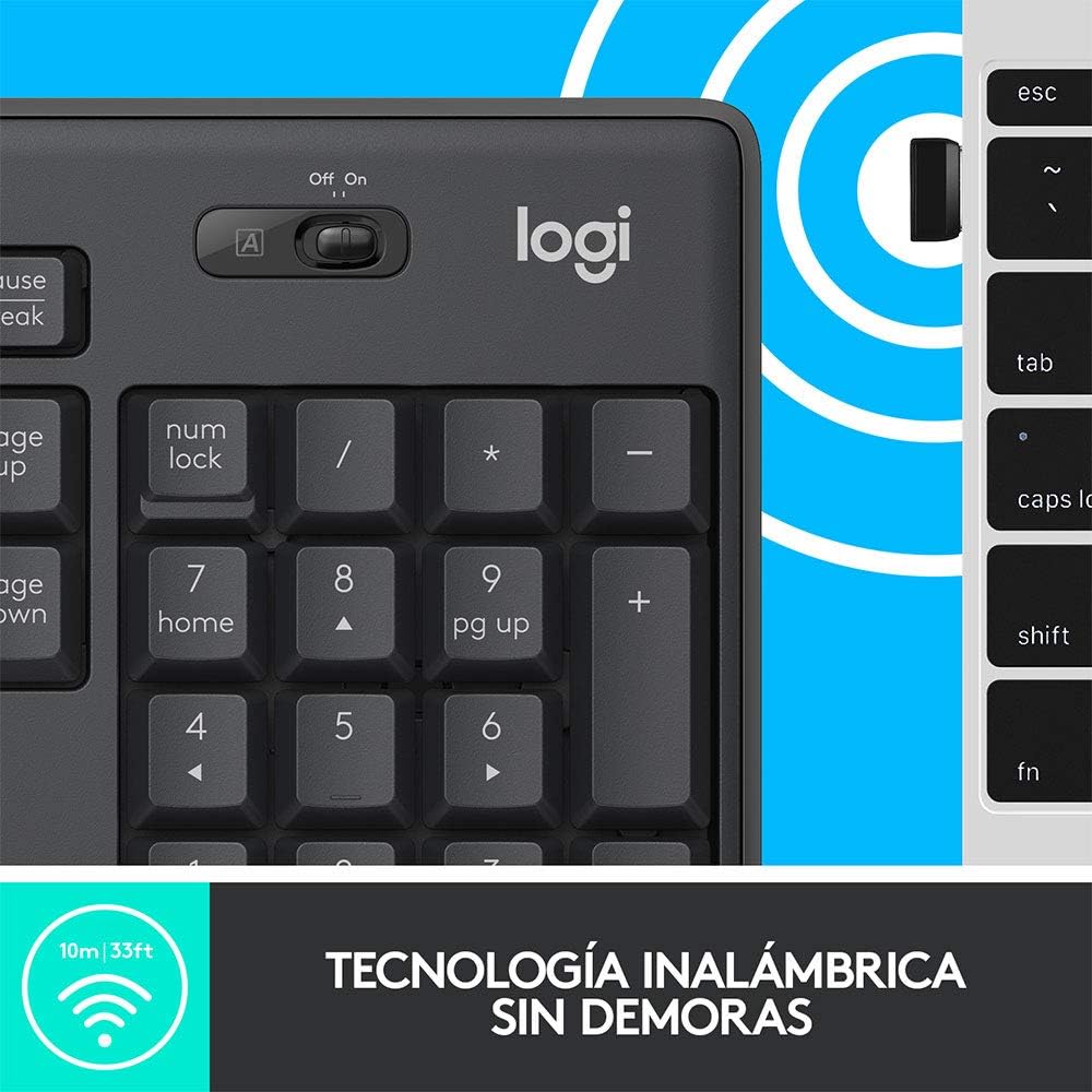 Kit de Teclado y Mouse Logitech MK295 Silent, Inalámbrico, USB, Grafito - 920-009792 FullOffice.com
