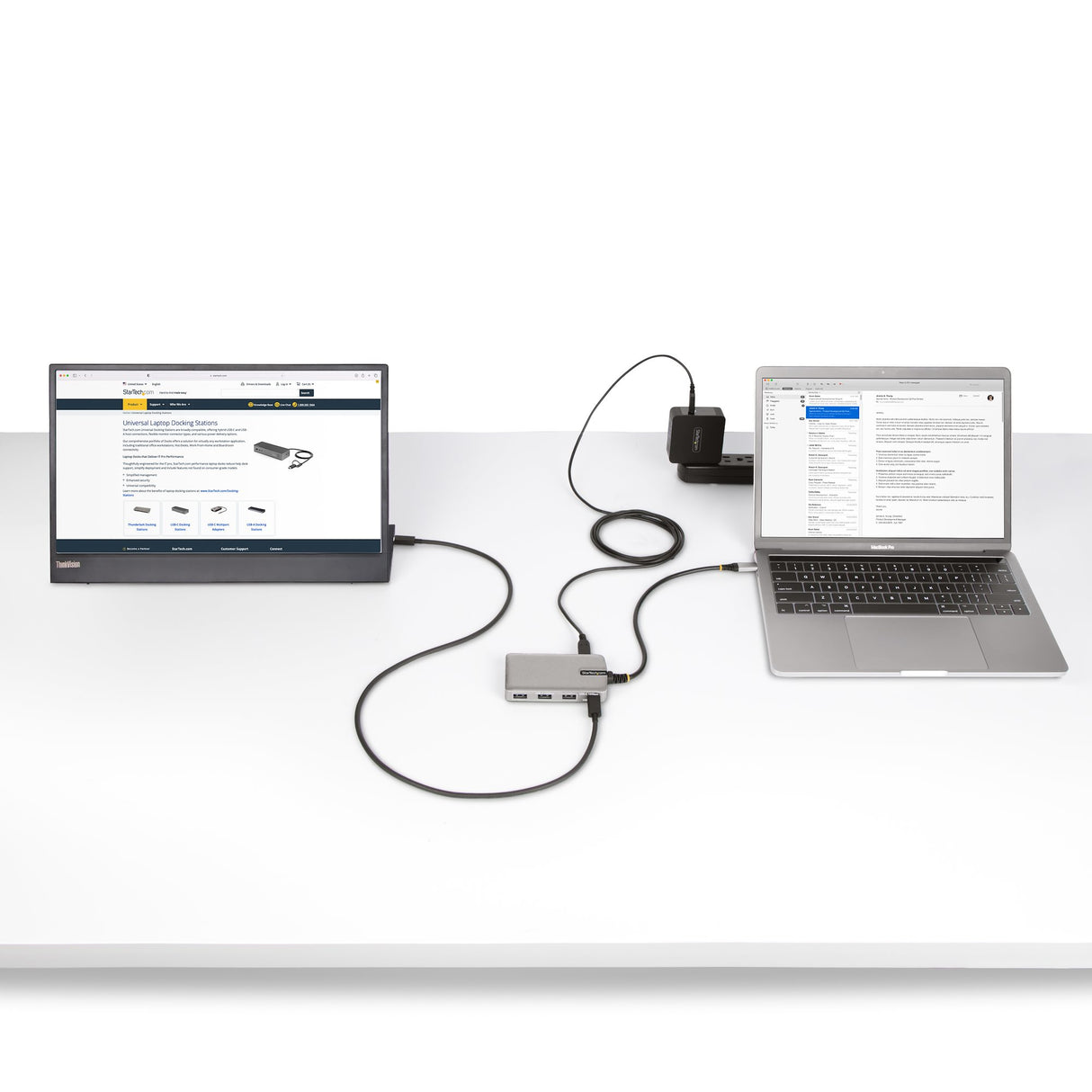 StarTech.com Hub Ladrón USB-C de 4 Puertos con Modo Alt de DP para USB-C y Salida de Vídeo de 4K 60Hz - 3x USB-A - 1x US