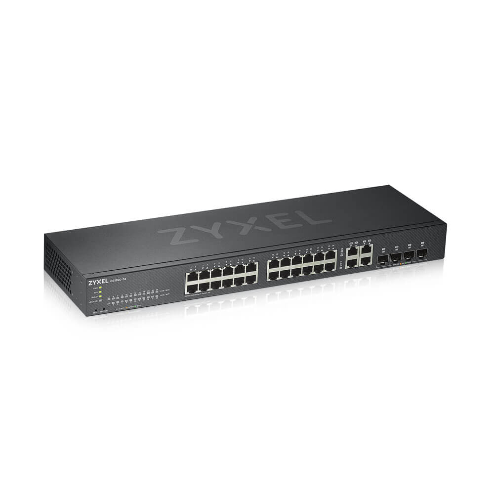 Zyxel GS1920-24V2 dispositivo de redes Gestionado Gigabit Ethernet (10/100/1000) Negro, Montaje en rack