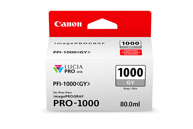 Canon PFI-1000 cartucho de tinta 1 pieza(s) Original Gris, Tinta a base de pigmentos, 1465 páginas