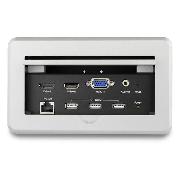 StarTech.com Caja de Conectividad de Audio y Vídeo para Mesas de Conferencia - 4K puentes de conferencia av 3840 x 2160 Pixeles 16:9 Si Plata
