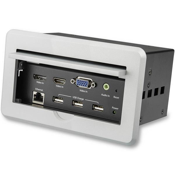 StarTech.com Caja de Conectividad de Audio y Vídeo para Mesas de Conferencia - 4K puentes de conferencia av 3840 x 2160 Pixeles 16:9 Si Plata