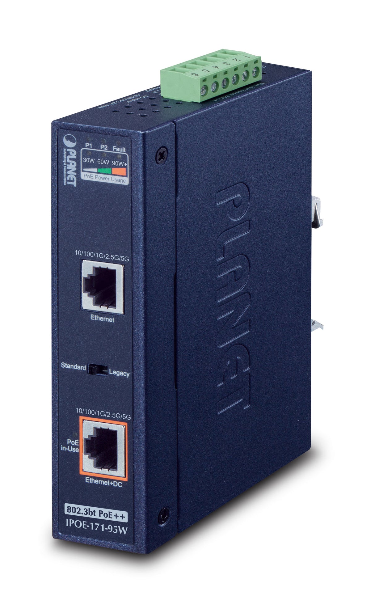 PLANET IPOE-171-95W switch Gigabit Ethernet (10/100/1000) Energía sobre Ethernet (PoE) Azul