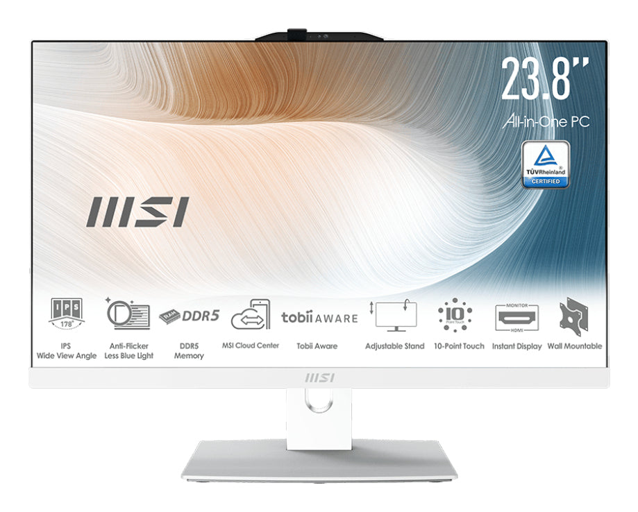 MSI Modern AM242TP 1M-1200US Intel Core 3 100U 60.5 cm (23.8") 1920 x 1080 Pixeles Pantalla táctil PC todo en uno 8 GB DDR5-SDRAM 512 GB SSD